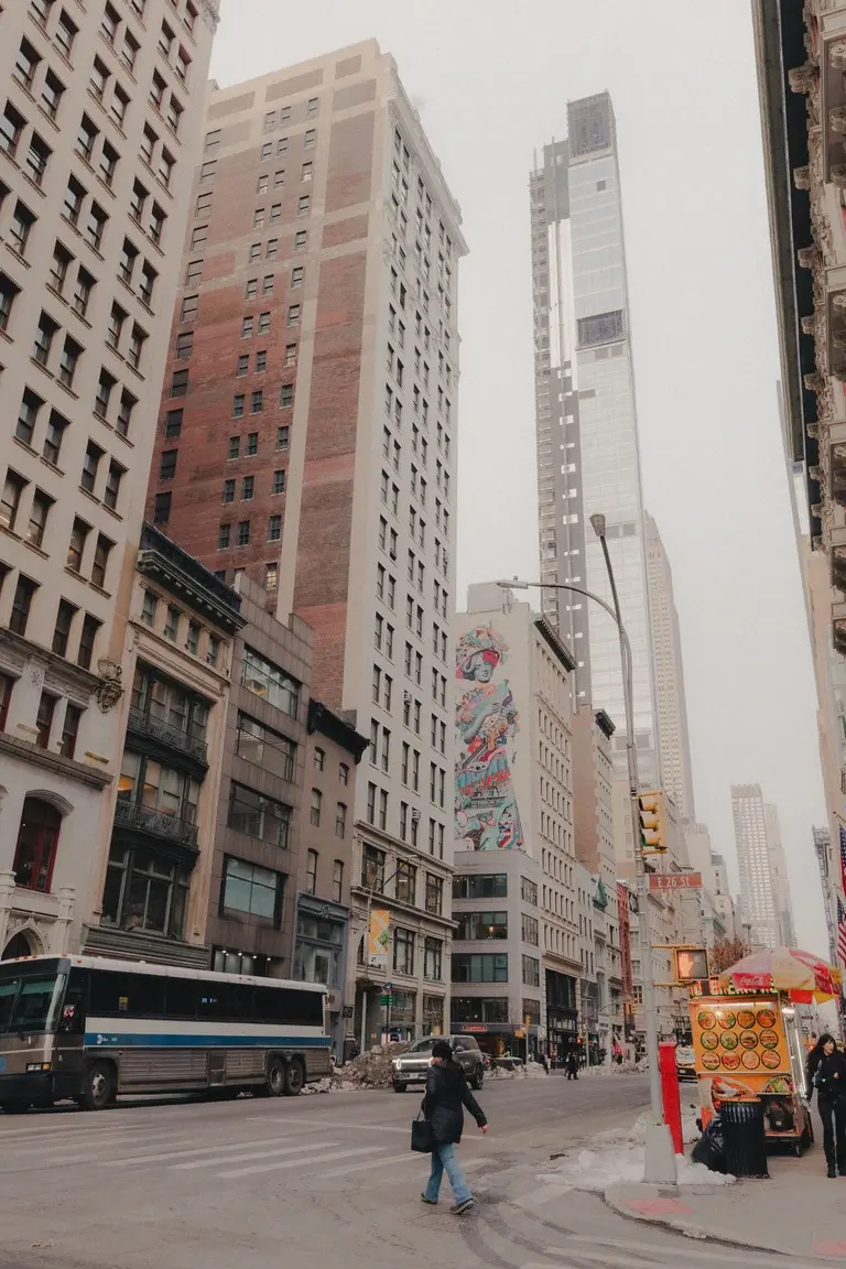 Walking down New York street