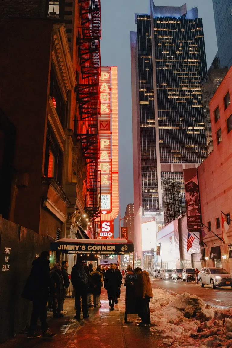 Evening walking toward Times Square