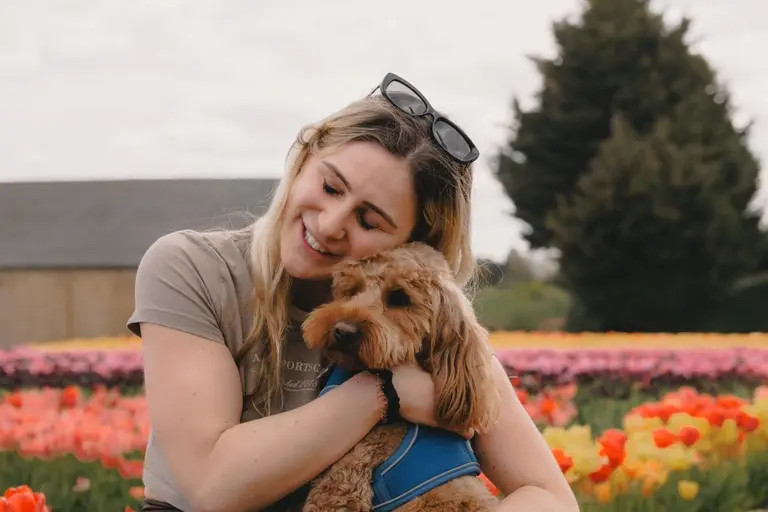 Cooper and Ella at the tulip fields at Scott's of Southend