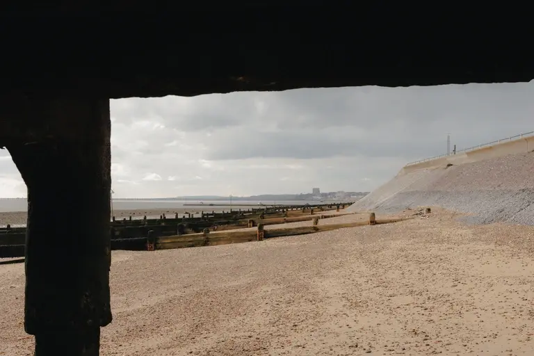 Shoeburyness coast landscape view over Southend