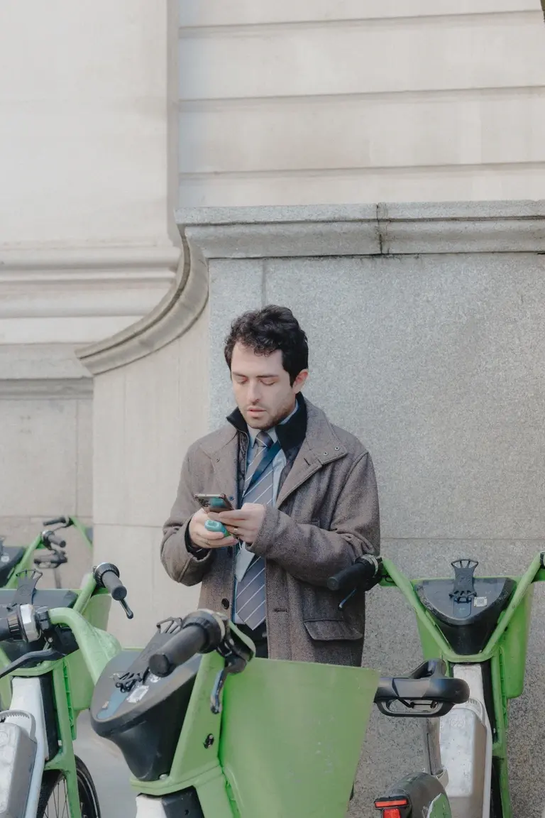Man on his break in bank junction
