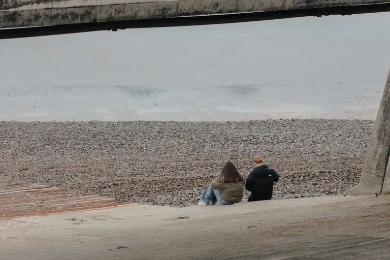 Couple enjoying the Sheringham sea view
