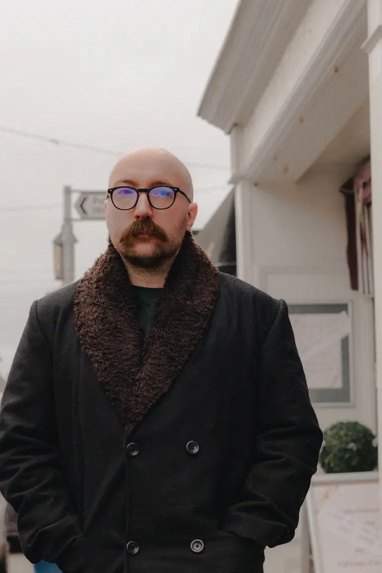 Interesting man walking down Sheringham high street