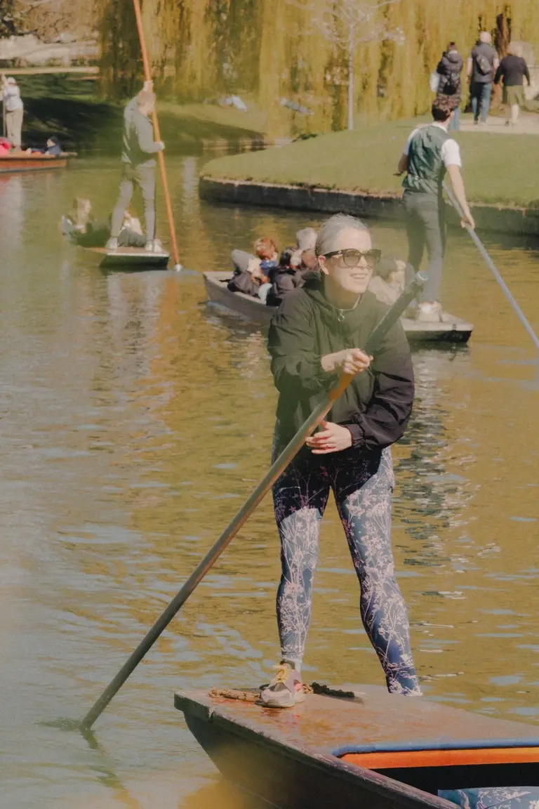 Woman punting down River Cam