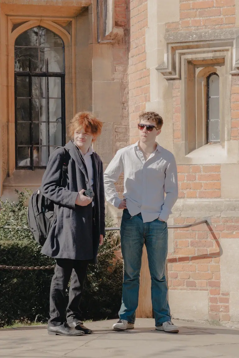 Young students standing around St. John's College