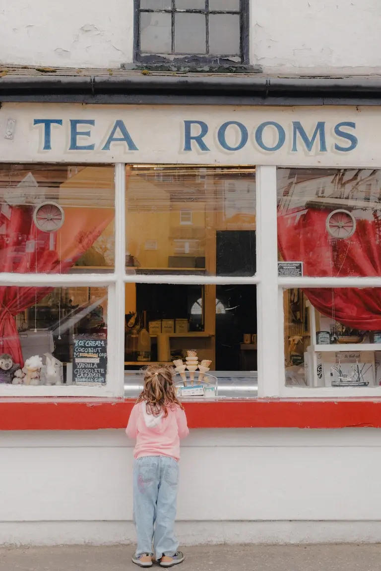 Girl waiting for ice cream in Old Leigh