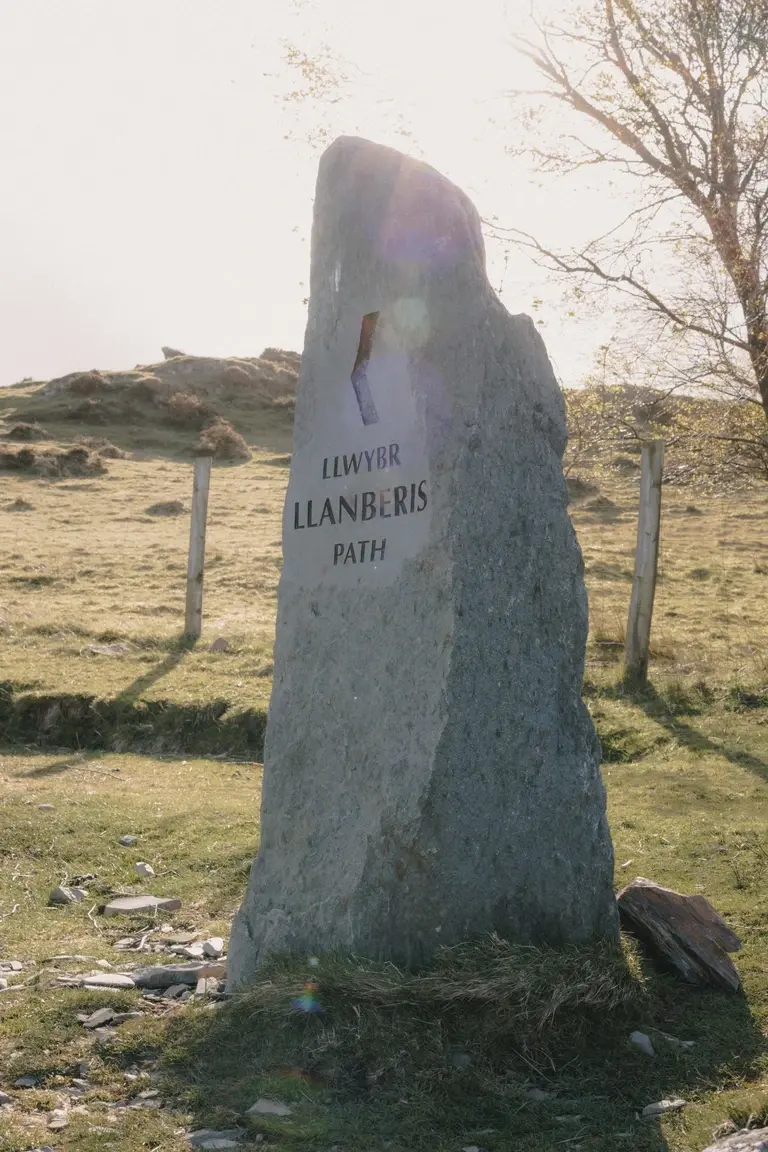 Llanberris path marker in Snowdonia