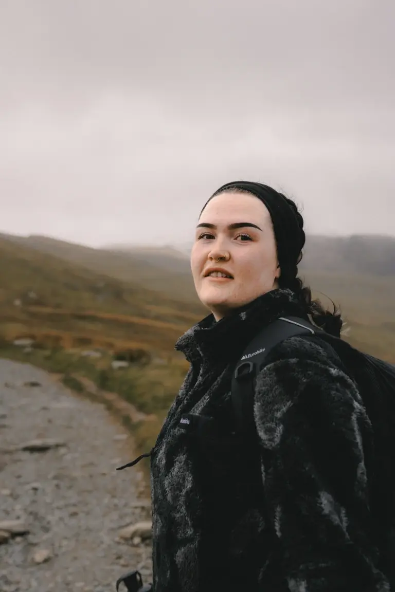 Kiera climbing Snowdon