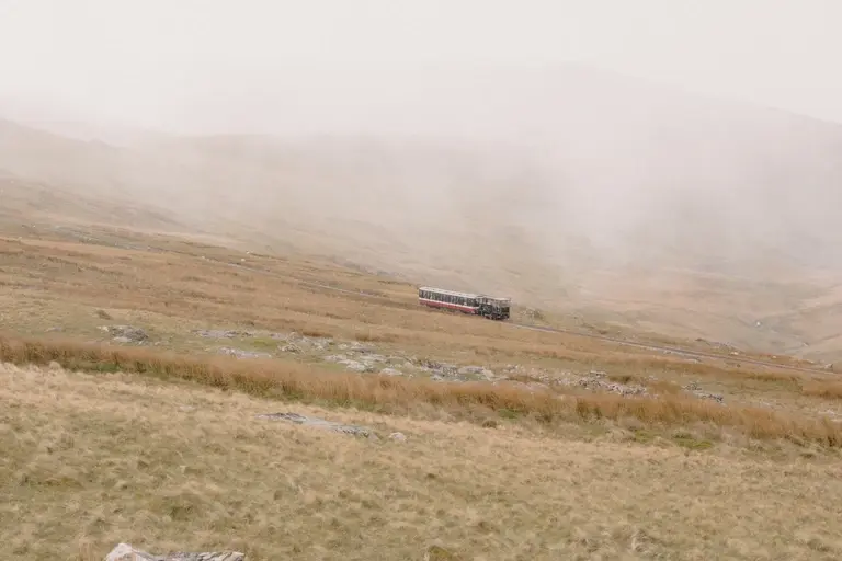 Snowdonia train heading toward summit