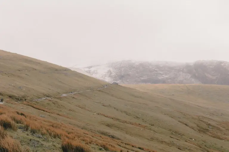 View of Snowdon summit from half-way point