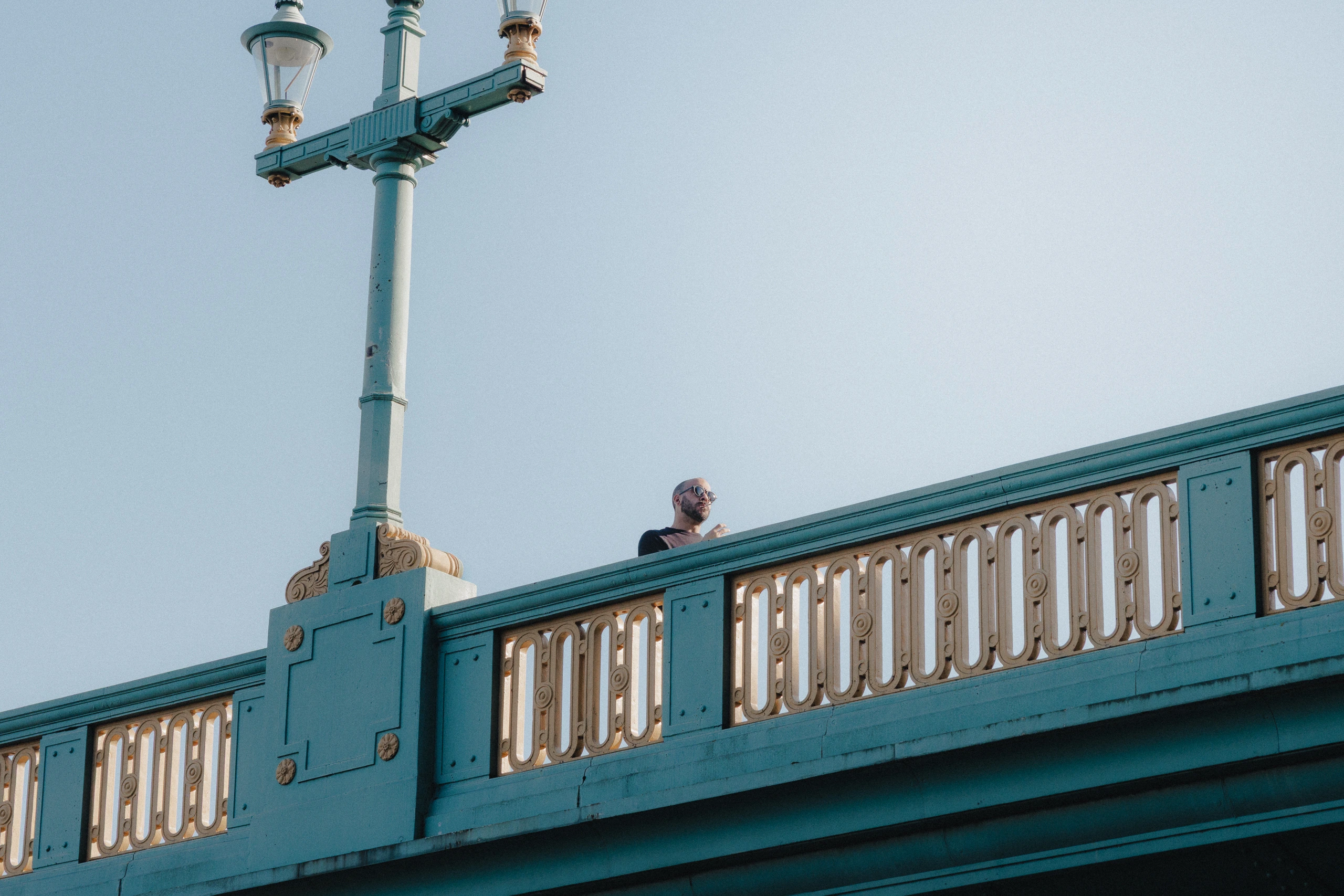 Man smoking on Southwark Bridge