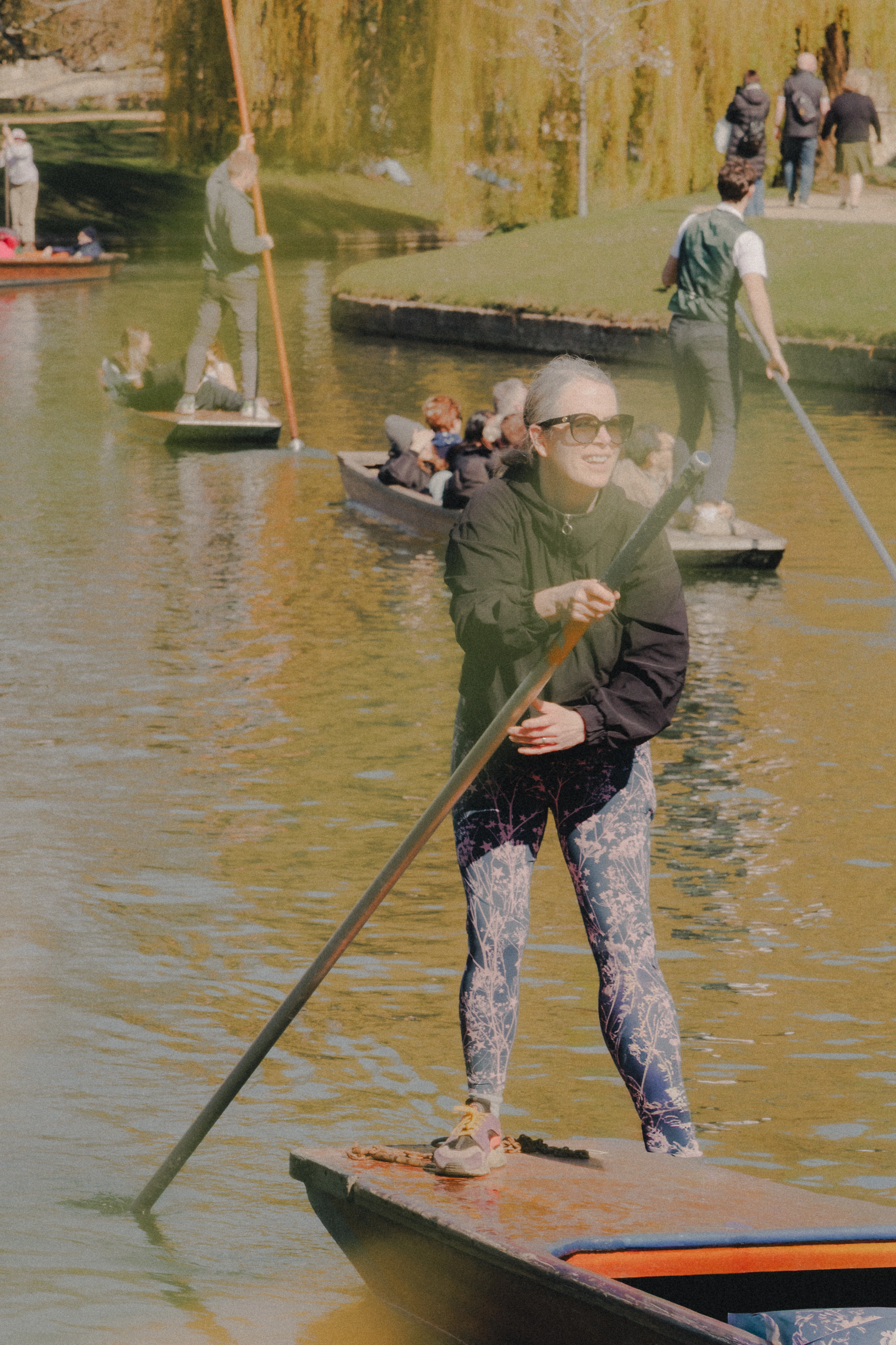 Woman punting down River Cam
